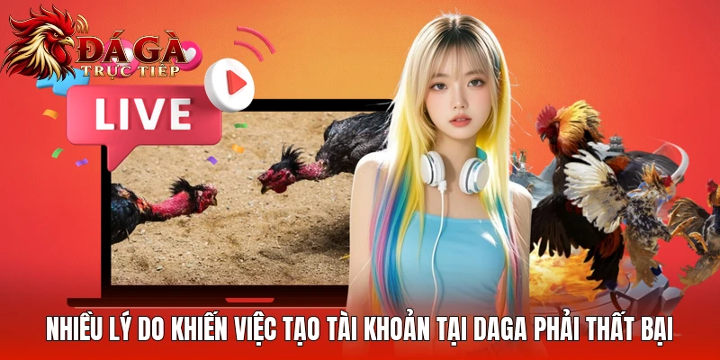 Nhiều lý do khiến việc tạo tài khoản tại Daga phải thất bại